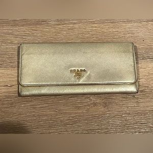Gold Prada Wallet with chain